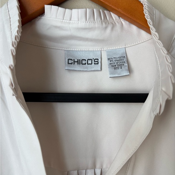 Chico's Elegant Cream Blouse - Picture 3 of 9